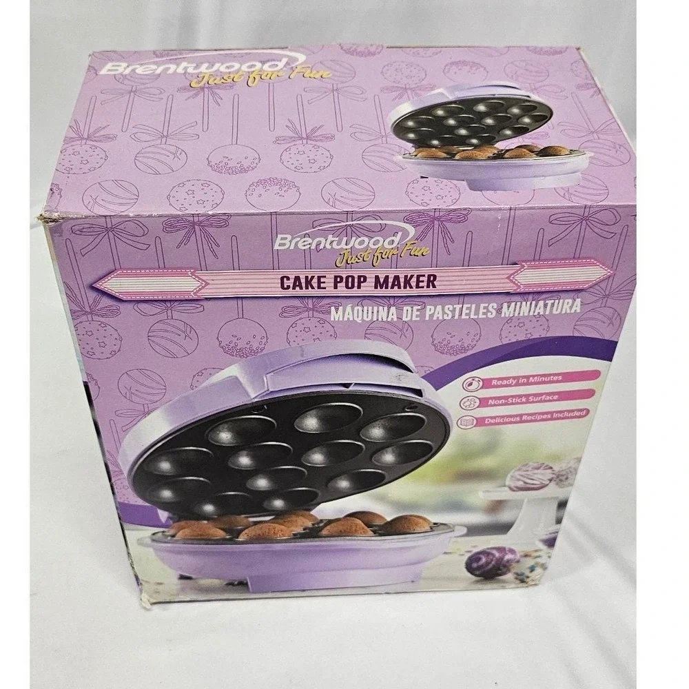 Brentwood TS-254CakePopMaker Purple 12Capacity Non-Stick 1000W Kitchen Appliance
